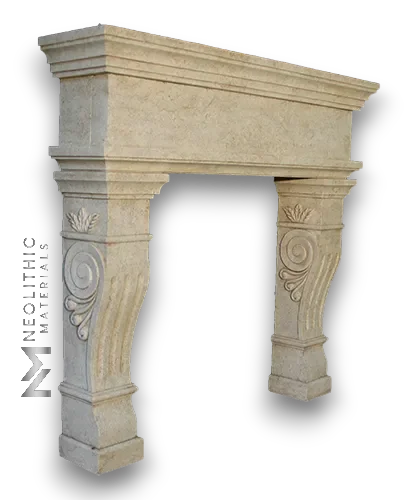 Limestone Fireplace Mantel - Image 2